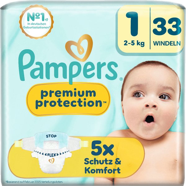 Pampers Premium Protection New Baby Windeln Gr.1 Newborn 2-5kg 33 Stück