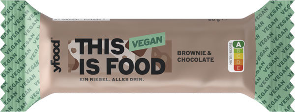 yfood Riegel Brownie & Chocolate Vegan 60g yfood Riegel Brownie & Chocolate Vegan 60g