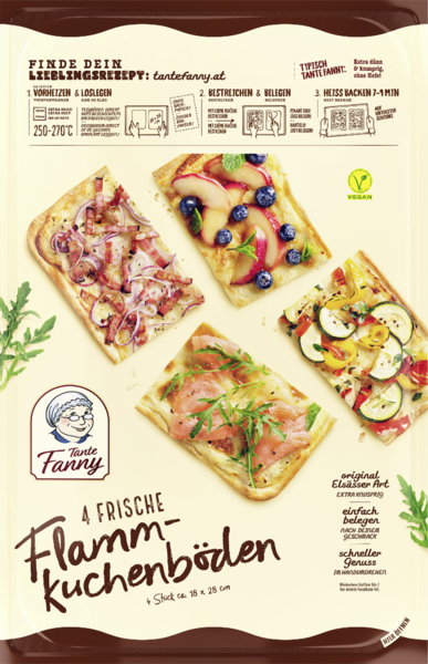 Tante Fanny Frische Flammkuchenböden 4 Stück 340g Tante Fanny Frische Flammkuchenböden 4 Stück 340g