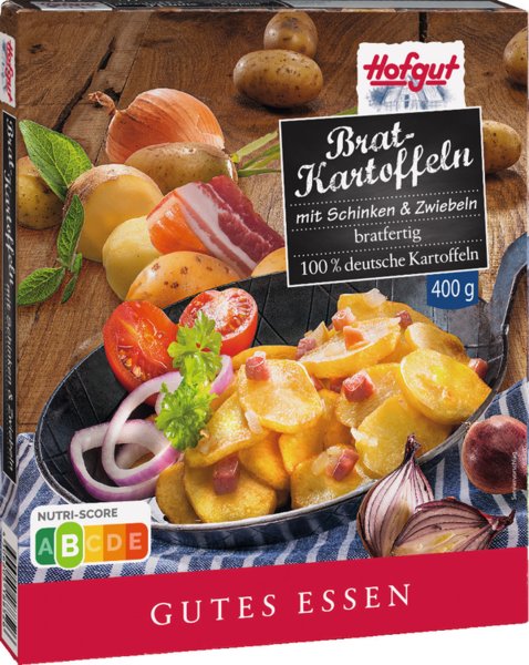 Hofgut Bratkartoffeln mit Schinken und Zwiebeln 400g Hofgut Bratkartoffeln mit Schinken und Zwiebeln 400g