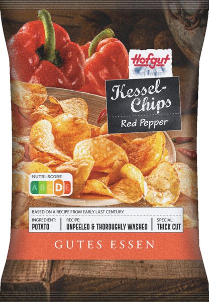 Hofgut Kessel-Chips Red Pepper 150g Hofgut Kessel-Chips Red Pepper 150g