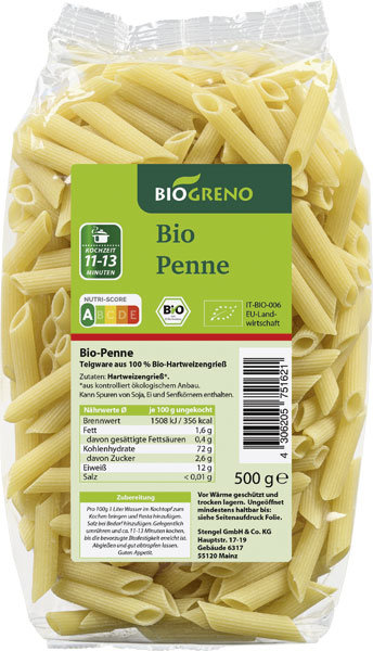 Biogreno Penne 500g Biogreno Penne 500g