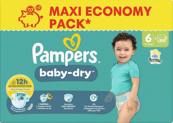 Pampers Baby Dry Windeln Gr.6 Extra Large 80 Stück