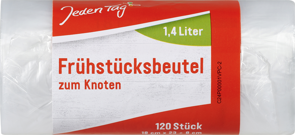 Jeden Tag Frühstücksbeutel zum Knoten 120 Stück Jeden Tag Frühstücksbeutel zum Knoten 120 Stück