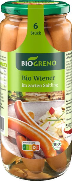 Biogreno Wiener Würstchen 6 Stück 250g