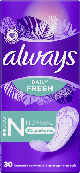 Always Daily Slipeinlagen Fresh Normal ohne Duft 30 Stück Always Daily Slipeinlagen Fresh Normal ohne Duft 30 Stück