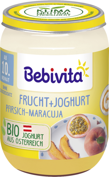 Bebivita Frucht + Joghurt Pfirsich-Maracuja 190g Bebivita Frucht + Joghurt Pfirsich-Maracuja 190g