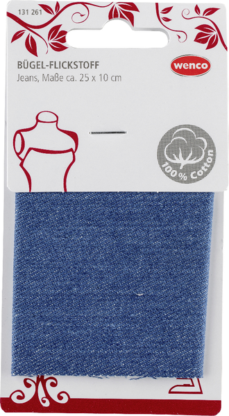 Wenco Bügel-Flickstoff Jeans 25x10cm Wenco Bügel-Flickstoff Jeans 25x10cm