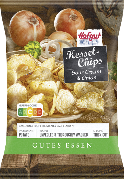 Hofgut Kessel-Chips Sour Cream & Onion 150g