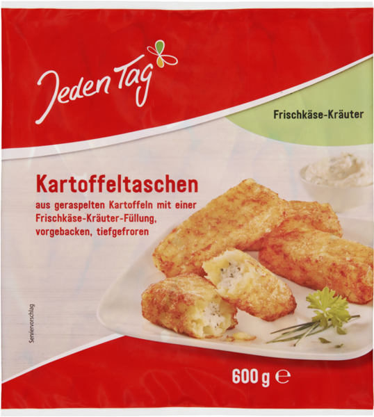 Jeden Tag Kartoffeltaschen mit Frischkäse-Kräuter-Füllung 600g Jeden Tag Kartoffeltaschen mit Frischkäse-Kräuter-Füllung 600g