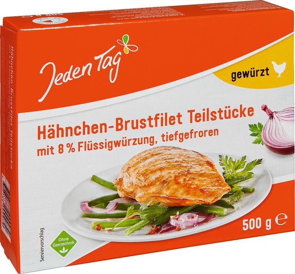Jeden Tag Hähnchen-Brustfilet Teilstücke gewürzt 500g Jeden Tag Hähnchen-Brustfilet Teilstücke gewürzt 500g