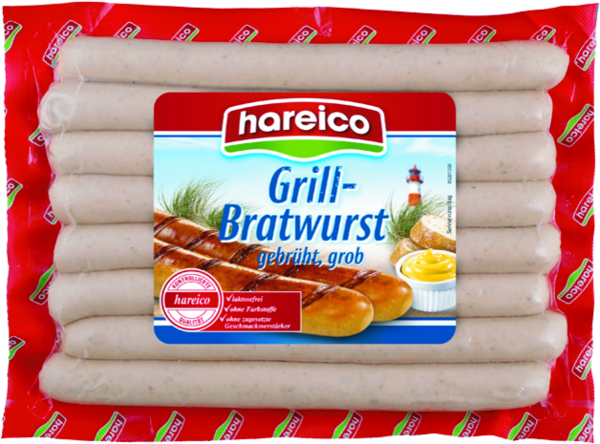 hareico Grill-Bratwurst 8 Stück 500g