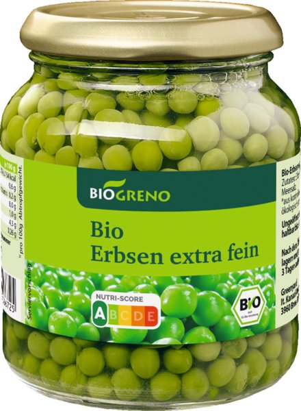 Biogreno Erbsen extra fein 340g Biogreno Erbsen extra fein 340g