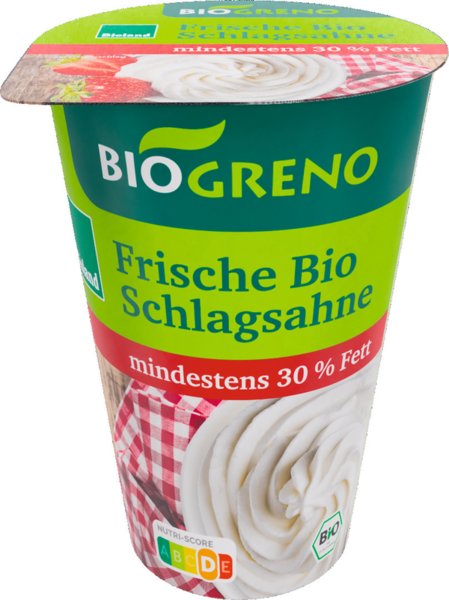 Biogreno Frische Schlagsahne 30% Fett 200g Biogreno Frische Schlagsahne 30% Fett 200g