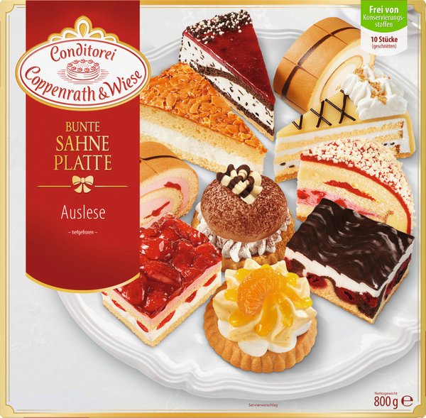 Conditorei Coppenrath & Wiese Auslese Bunte Sahne Platte Tortenstücke 800g