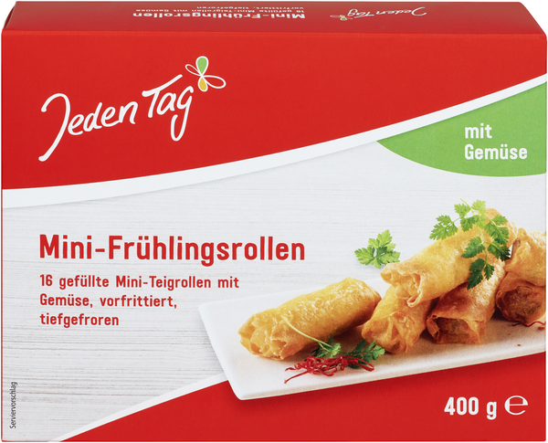 Jeden Tag Mini Frühlingsrollen mit Gemüse 16 Stück 400g Jeden Tag Mini Frühlingsrollen mit Gemüse 16 Stück 400g