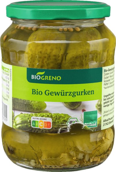 Biogreno Gewürzgurken 720ml Biogreno Gewürzgurken 720ml