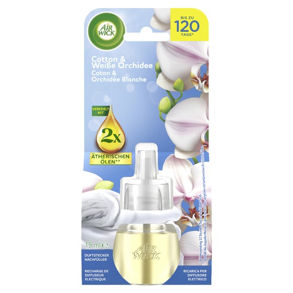 Air Wick Duftstecker Nachfüller Cotton & Weiße Orchidee 19ml