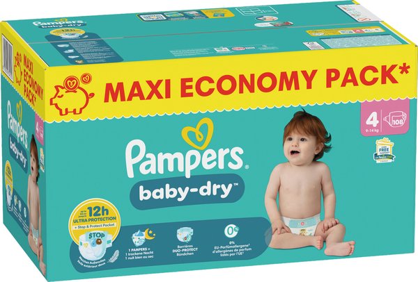 Pampers Baby Dry Windeln Gr.4 Maxi 108 Stück Pampers Baby Dry Windeln Gr.4 Maxi 108 Stück
