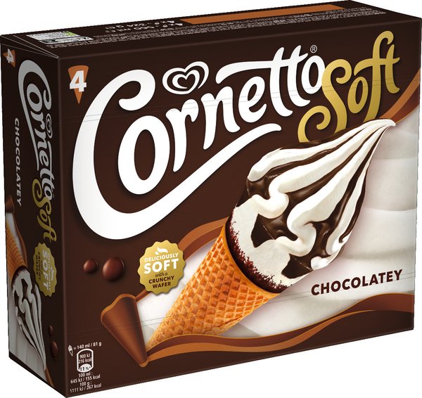 Cornetto Soft Chocolatey 4x140ml