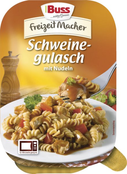 Buss Schweinegulasch mit Nudel 300g Buss Schweinegulasch mit Nudel 300g
