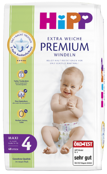 HiPP Extra Weiche Premium Windeln Gr.4 Maxi 48 Stück
