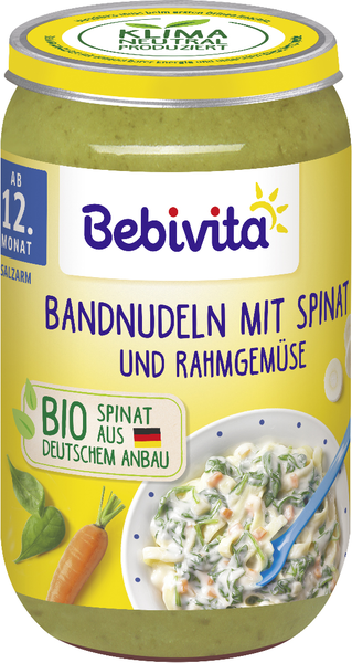 Bebivita Bandnudeln mit Spinat und Rahmgemüse 250g