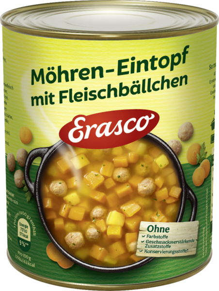 Erasco Möhren-Eintopf mit Fleischbällchen 800g