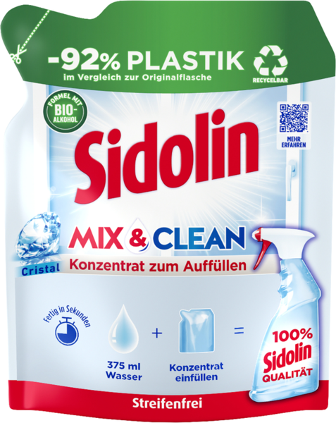 Sidolin Streifenfrei Mix & Clean Cristal 125ml Sidolin Streifenfrei Mix & Clean Cristal 125ml