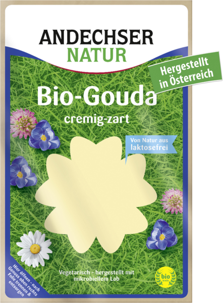 Andechser Natur Bio Gouda in Scheiben 48% Fett i.Tr. 150g Andechser Natur Bio Gouda in Scheiben 48% Fett i.Tr. 150g