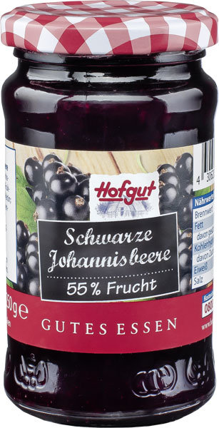 Hofgut Fruchtaufstrich Schwarze Johannisbeere 250g Hofgut Fruchtaufstrich Schwarze Johannisbeere 250g