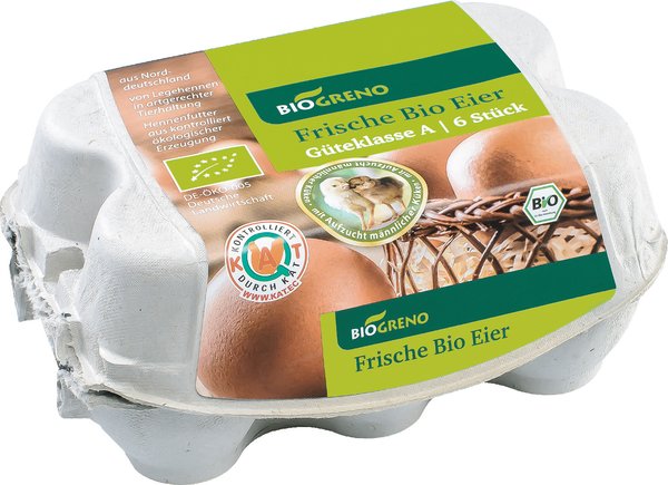 Biogreno Frische Eier Güteklasse A 6 Stück