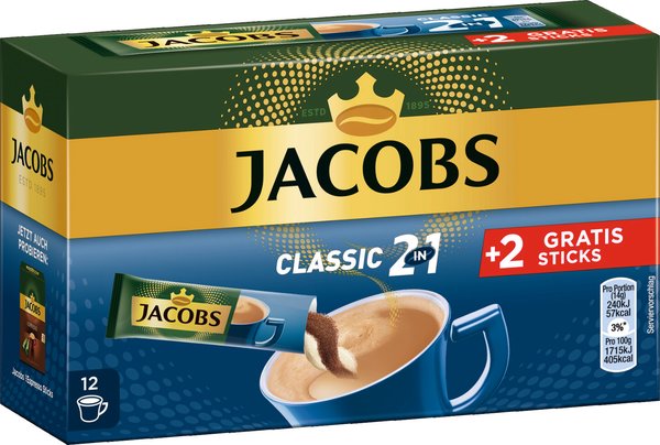 Jacobs Instant Kaffeepulver 2in1 168g Jacobs Instant Kaffeepulver 2in1 168g
