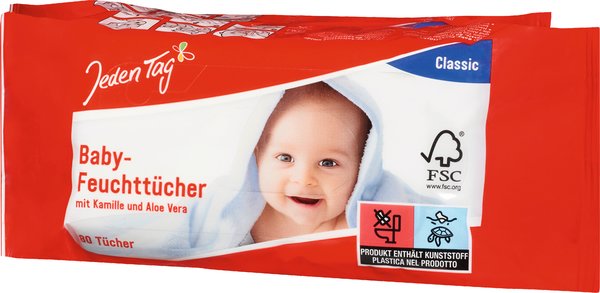 Jeden Tag Baby-Feuchttücher Classic 2x80 Stück