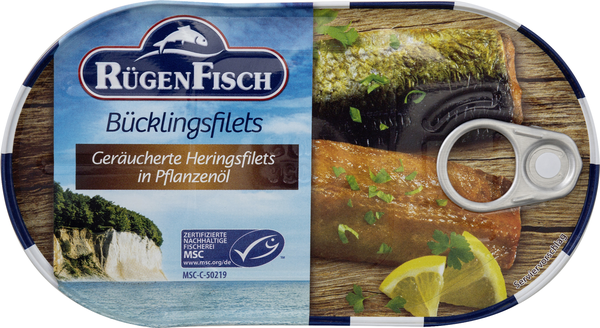 Rügen Fisch Bücklingsfilets in Pflanzenöl 200g Rügen Fisch Bücklingsfilets in Pflanzenöl 200g