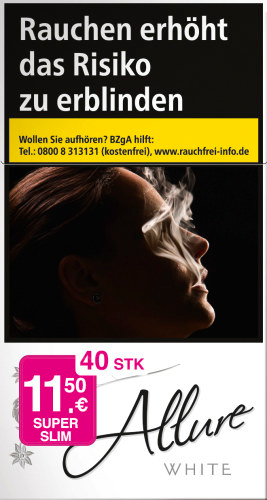 Allure White Super Slims XXXL 40 Zigaretten Allure White Super Slims XXXL 40 Zigaretten