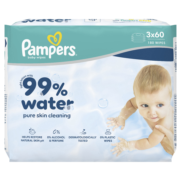 Pampers Feuchttücher 99% Water 3x60 Stück