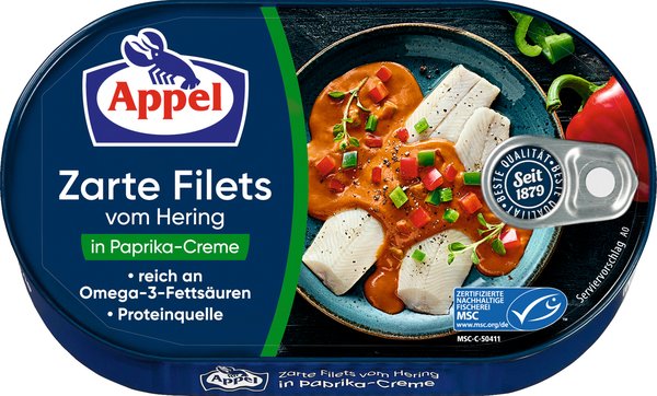 Appel Heringsfilets in Paprika-Creme 200g Appel Heringsfilets in Paprika-Creme 200g