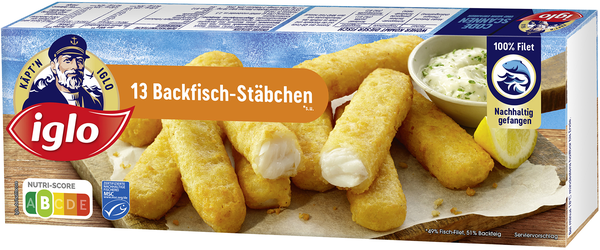 iglo 13 Backfisch-Stäbchen 364g iglo 13 Backfisch-Stäbchen 364g