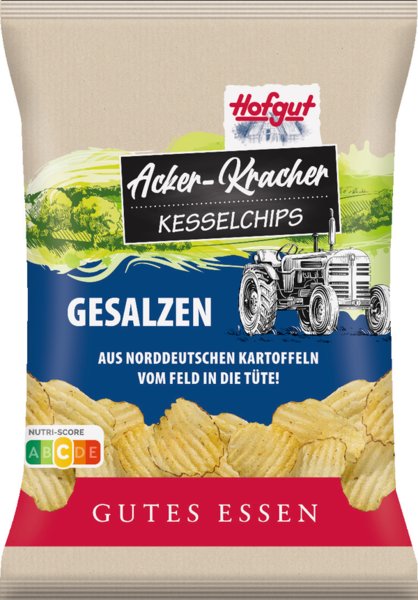 Hofgut Acker-Kracher Kesselchips gesalzen 120g Hofgut Acker-Kracher Kesselchips gesalzen 120g