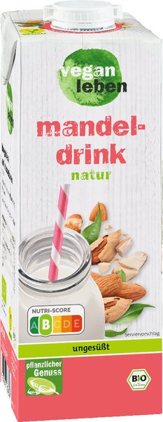 vegan leben Bio Mandeldrink ungesüßt 1l