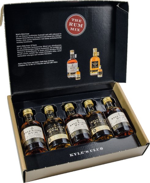 Kyle's Club Tasting-Box Rum 40% vol. 5x0,05l