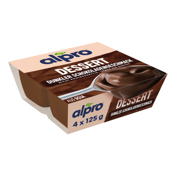 Alpro Soja-Dessert Dunkle Schokolade Feinherb 4x125g