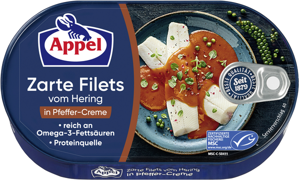 Appel Heringsfilets Pfeffer-Creme 200g Appel Heringsfilets Pfeffer-Creme 200g