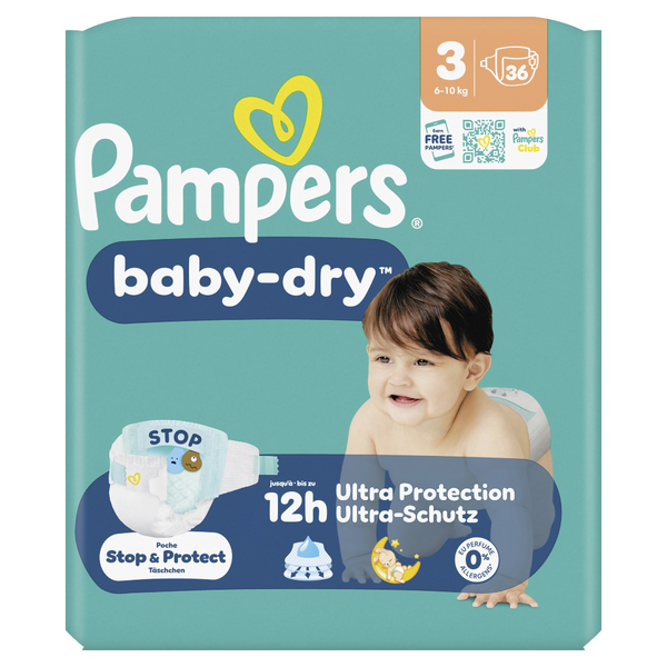 Pampers Baby Dry Windeln Gr.3 Midi 6-10kg 36 Stück