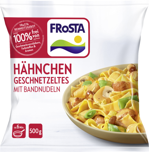 Frosta Hähnchen Geschnetzeltes mit Bandnudeln 500g Frosta Hähnchen Geschnetzeltes mit Bandnudeln 500g