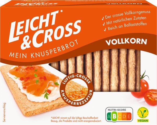 Leicht & Cross Knusperbrot Vollkorn 125g Leicht & Cross Knusperbrot Vollkorn 125g