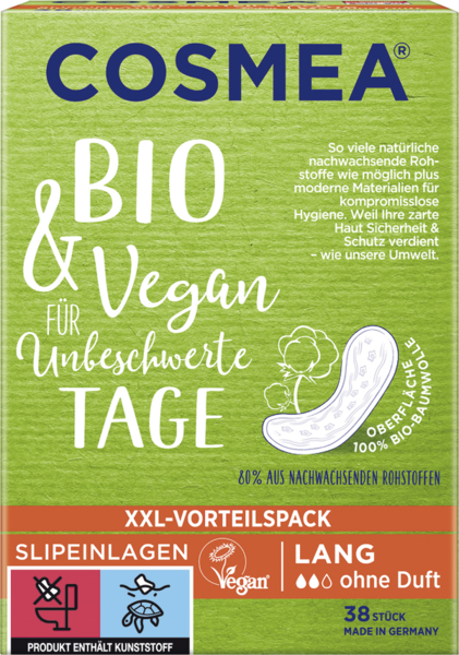 Cosmea Bio Slipeinlagen Lang 38 Stück Cosmea Bio Slipeinlagen Lang 38 Stück