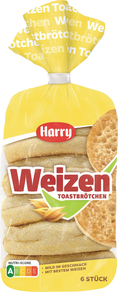 Harry Weizen Toastbrötchen 6 Stück 335g Harry Weizen Toastbrötchen 6 Stück 335g