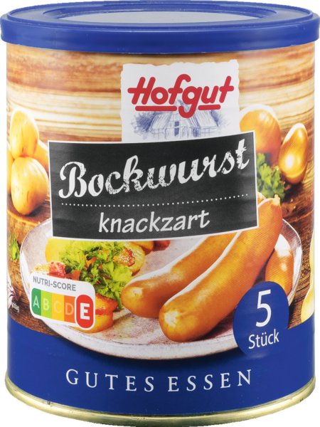 Hofgut Bockwurst knackzart 5 Stück 400g Hofgut Bockwurst knackzart 5 Stück 400g